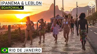 Walking Ipanema & Leblon Beaches at Sunset, Rio de Janeiro, Brazil | 【4K】Binaural 2020