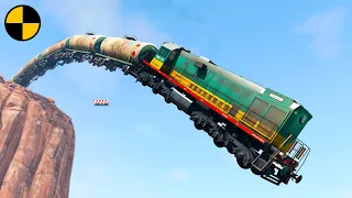 Trains vs Cliff 😱 BeamNG.Drive