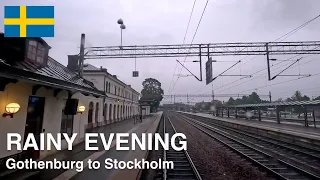 4K CABVIEW: Rainy Evening (Gothenburg to Stockholm