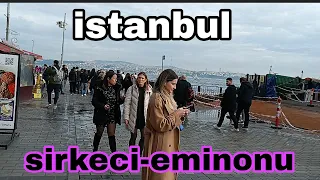 İstanbul 2024 Walking in the New Year in the neighborhood of Sirkeci and eminonu beach.4k|60fps