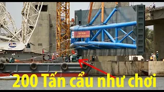 Lấp cửa cống khổng lồ 200 tấn / Cống cái lớn