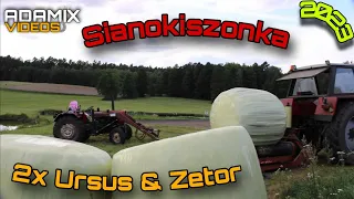 ✔🔥Sianokiszonka w polskim stylu🔥2023🔥☆2x Ursus C-330, Zetor 8011, Prasa Hesston 5670☆🔥✔