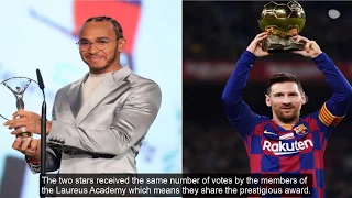 Lionel Messi and Lewis Hamilton win the 2020 Laureus World Sportsman of the Year Award.
