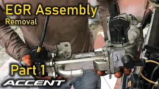 EGR Assembly Removal Part 1 - Hyundai Accent