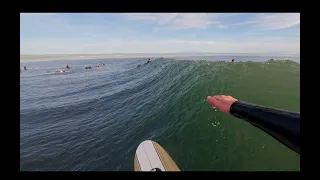 This guy catches the longest wave at Pleasure Point