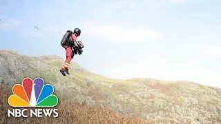 WATCH: Jet Suit Paramedic Joins Mountain Rescue Drill | NBC News NOW