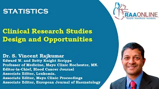 Dr  S Vincent Rajkumar   Clinical research studies design and oppertunities promo