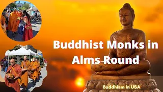 Buddhists In America - Monk's Alms Round In New York #shorts #buddhism #newyork