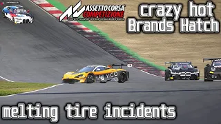 [ Funny Race ] New tire! The melting tire of Assetto Corsa Competizione at crazy hot Brands Hatch!