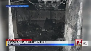 7 displaced, 3 hurt in Goldsboro fire