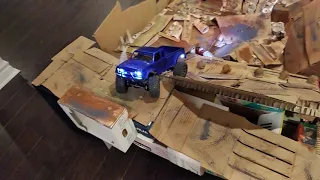 Upgraded 1/16 FY002 on cardboard crawler course 2