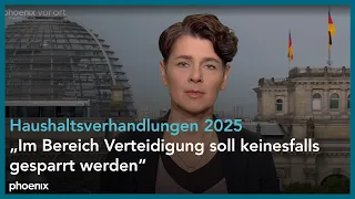 phoenix nachgefragt mit Anna Lehmann (taz) zu den Haushaltsverhandlungen 2025 | 10.05.2024