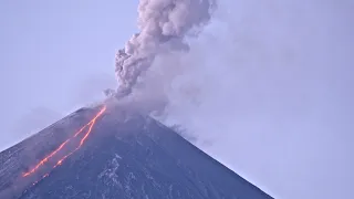 Klyuchevskoy volcano eruption on Kamchatka