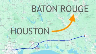 Houston Texas to Baton Rouge Louisiana Driving Road Trip - 4K