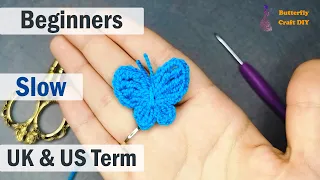 Crochet 🦋 How to do a Butterfly Easy Tutorial for Absolute Beginners 🦋Crochet Small Butterflies 🦋