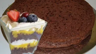 Шоколадный БИСКВИТ на кипятке/ ТРАЙФЛ- десерт в стаканчике