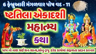 ષ્ટતિલા એકાદશી વ્રત પૂજનવિધિ મહાત્મ્ય કથા ! Shhattila Ekadashi 2024 Katha Mahima @gujjuparivar