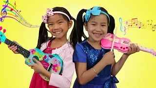 Jannie & Emma Plays Guitar Music Toys & Sing Kids Songs Nursery Rhymes