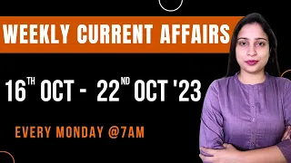 Weekly Current Affairs 2023 | October 2023 Week 4 | Parcham Classes Current Affairs #Parcham