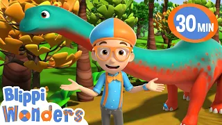 Biggest Dino | Blippi Wonders Fun Cartoons | Moonbug Kids Cartoon Adventure