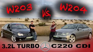 Racing My Mom AGAIN! Not What I Expected🤣 | Mercedes W204 C220cdi vs. W203 3.2 M104 TURBO