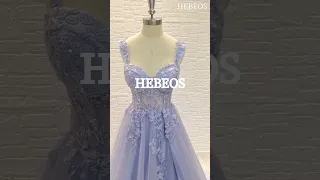 HEBEOS-A-Line/Princess Tulle Applique Off-the-Shoulder Sleeveless Sweep/Brush Train Dresses