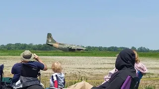 Last operational C123 in America almost crashes at Geneseo Airshow.