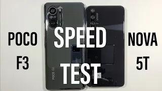 Xiaomi Poco F3 vs Huawei Nova 5T Speed Test