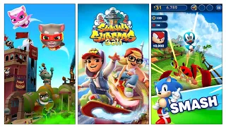 Talking Tom Hero Dash vs Sonic Dash vs Subway Surfer New Version :- Android Game Play