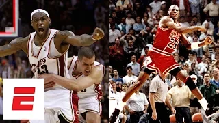 All of LeBron James' and Michael Jordan's NBA playoff game-winning shots | ESPN