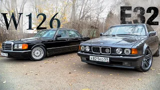 Обзор ЛЕГЕНДАРНЫХ поколений BMW E32 и MERCEDES W126. Mercedes S-класса или BMW 7 ?! ОТВЕТ В РОЛИКЕ!