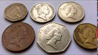 Queen Elizabeth ll Coins Collection 1992.1997 United Kingdom Pence old coins