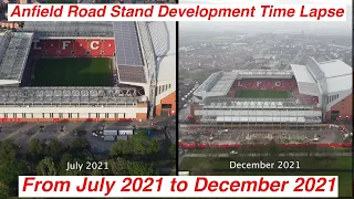 Anfield Road Stand Development Time Lapse from July 2021 to December 2021