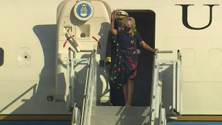 First Lady Dr. Jill Biden arrives in Houston to encourage pediatric COVID-19 vaccinations