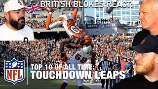 Top 10 Touchdown Leaps of All Time REACTION!! | OFFICE BLOKES REACT!!