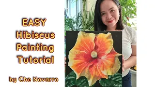 Pretty Hisbiscus Flower Painting Tutorial Using Acrylics by Cheryl Navarro