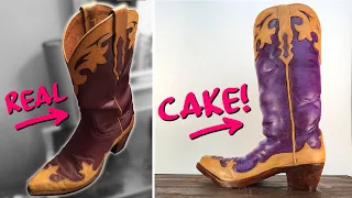 HOW TO MAKE A COWBOY BOOT CAKE | Lookalike Challenge