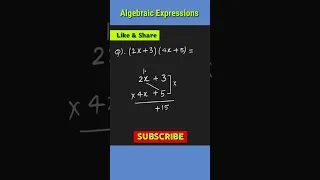 Multiplication of Algebraic Expressions Short Trick 🔥🔥|  #shorts #youtubeshorts