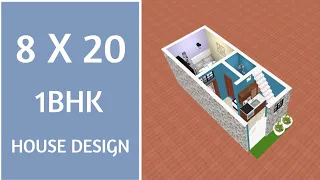 8 x 20 Home Design ll 160 Sqft Ghar Ka Naksha ll 8 x 20 House Plan