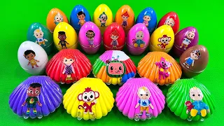 Looking Pinkfong, Hogi, Cocomelon with Dinosaur Egg Rainbow CLAY Coloring! Satisfying Video ASMR