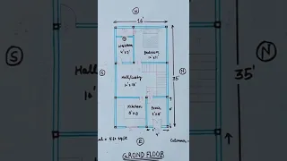 16 x 35 House Plan. 16 x 35 Home Plan, 16 by 35 Ghar ka Naksha #shorts #house #design