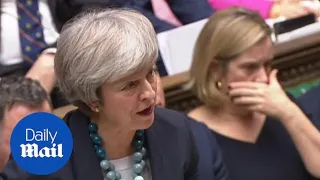 Amber Rudd YAWNS during Theresa May's Commons statement