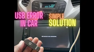 usb error in car stereo solution| pen drive not working in car | MP3 Songs not Playing in Car USB