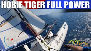 Hobie Tiger testing  Upwind and downwind with spinnaker  Multicam with commentary