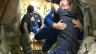 Hugging it out: US and Russian astronauts get along in space
