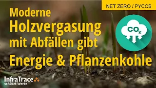 Moderne Holzvergasung kann Energie + Pflanzenkohle für Terra Preta