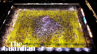 Mesmerising drone footage shows Portsmouth fans filling pitch after winning League One