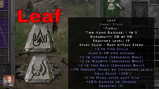 Diablo II Resurrected Rune Words - Leaf (Tir Ral)