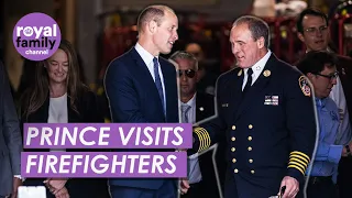 William meets New York firefighters at Ten House station