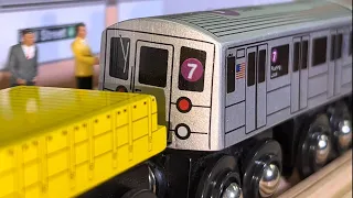 Munipals MTA Work Train Hauls R62 7 Train & R33 Parade Run Wall Street Subway Mini Clip@Trainman6000